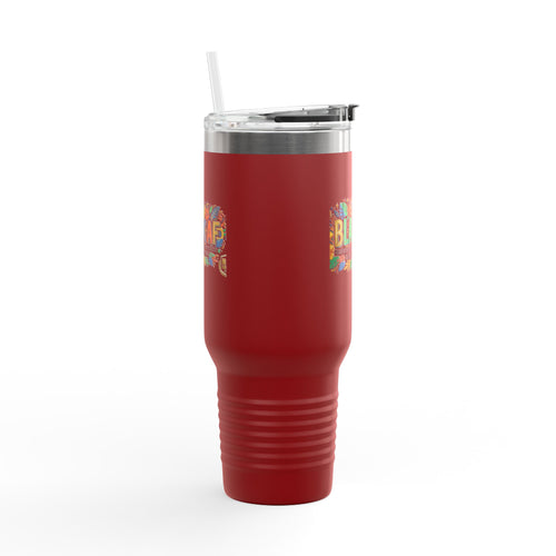 40oz Insulated Travel Mug — 'Black AF' Floral Design, Stainless Tumbler for Home, Work & Gifts